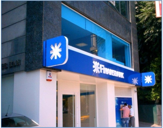 Bank branch exterior signage