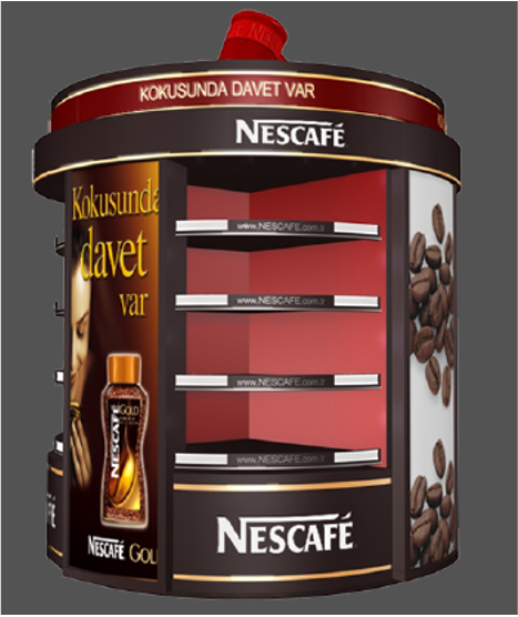 Promotional beverage stand with branding