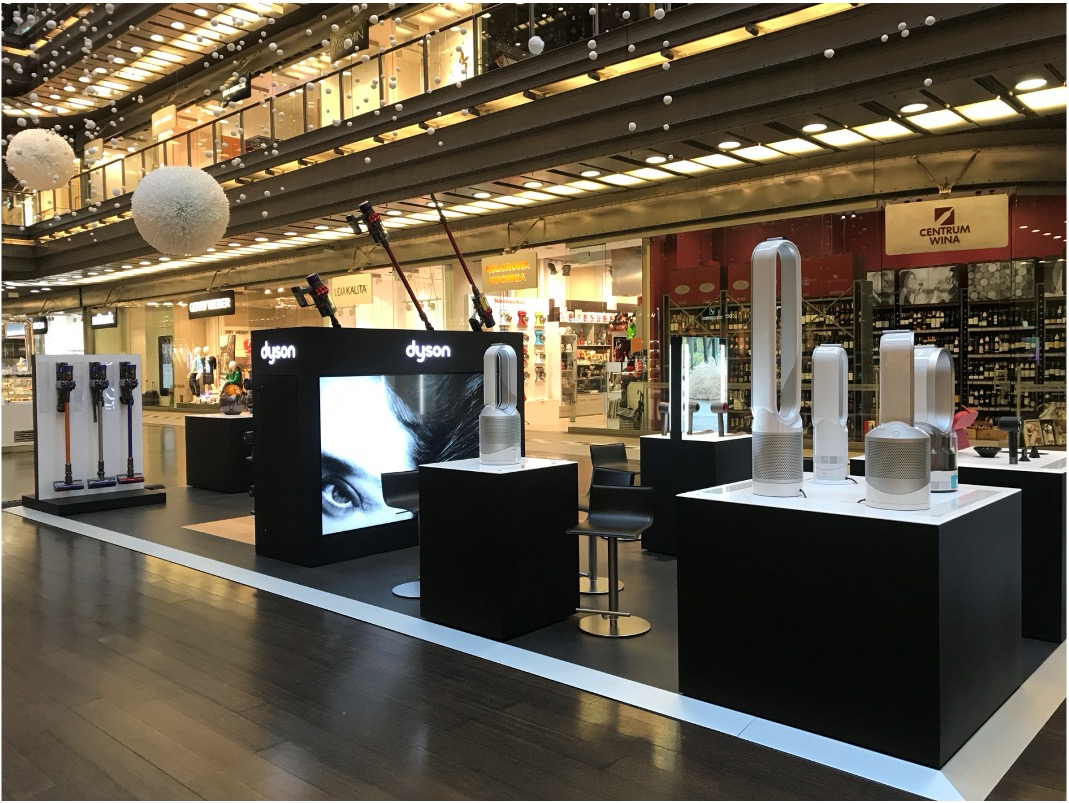 Dyson product display showcase